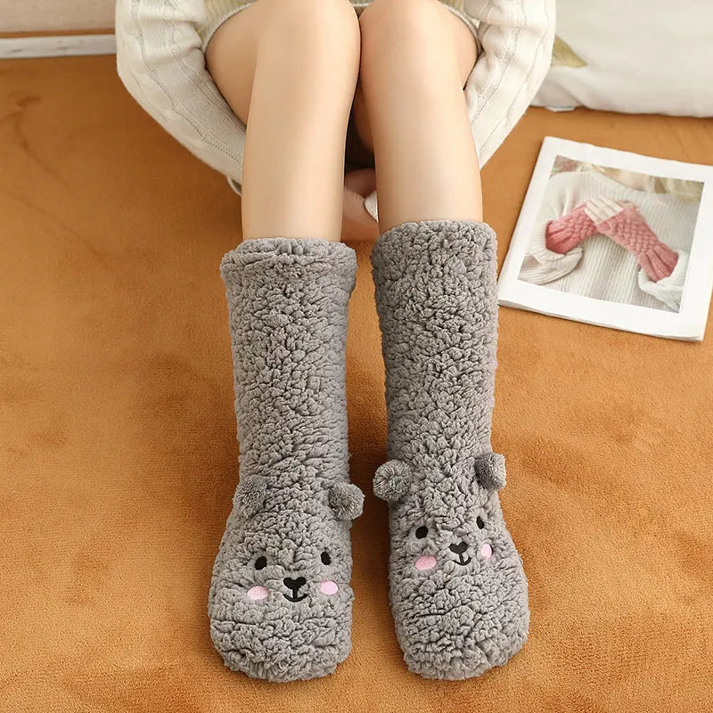 Thickened Fuzzy Bear Socks