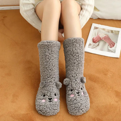 Thickened Fuzzy Bear Socks