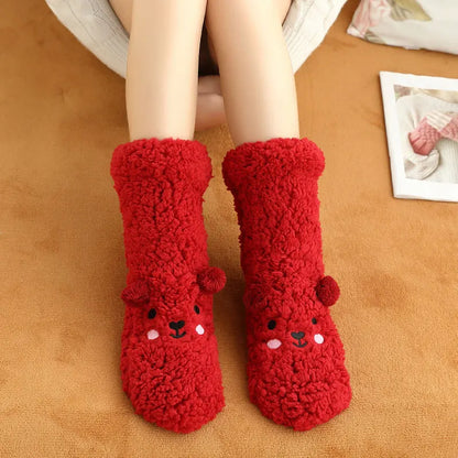 Thickened Fuzzy Bear Socks