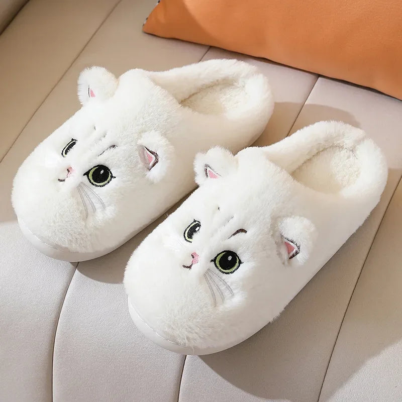 Cute Cat Plush Slippers