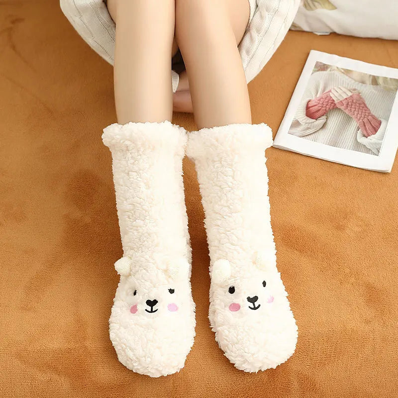 Thickened Fuzzy Bear Socks