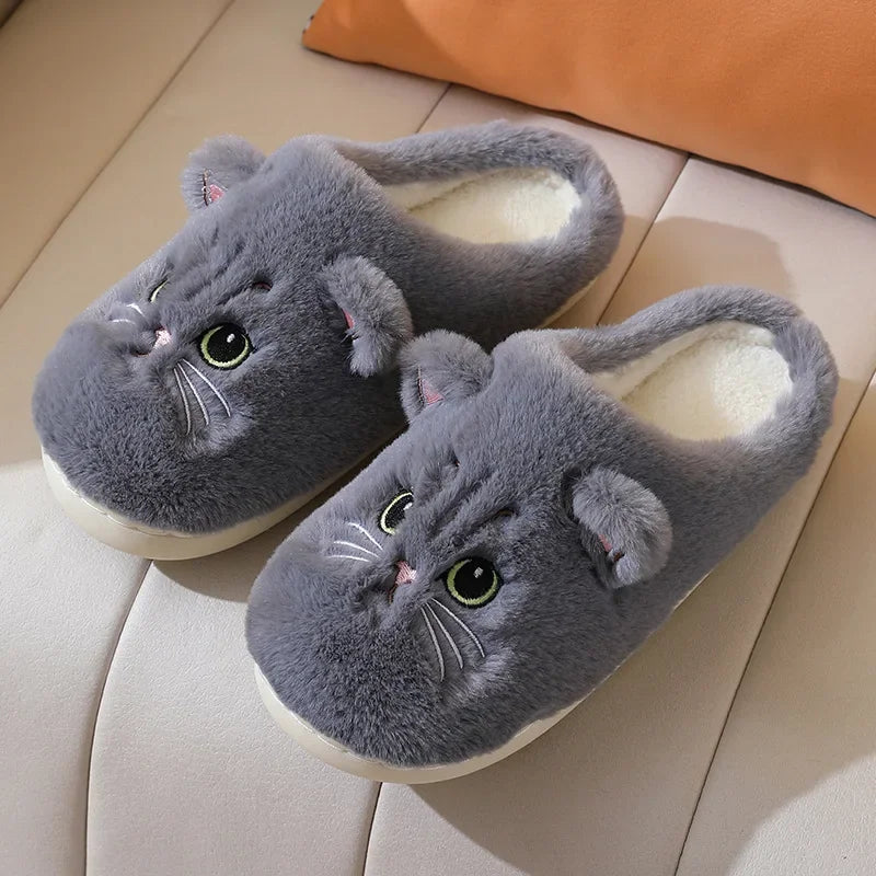 Cute Cat Plush Slippers