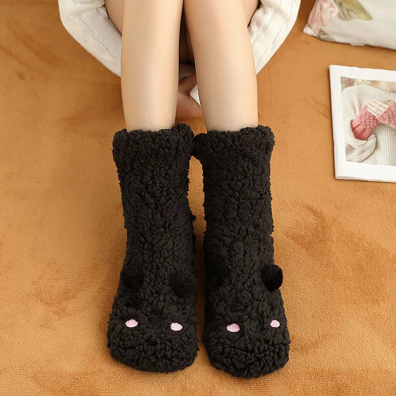 Thickened Fuzzy Bear Socks